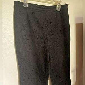Black Velvet Paisley Patterned Pants